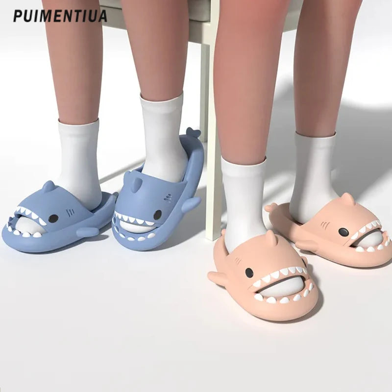 Size 46 47 Summer Men Shoes Shark Slippers Indoor House Anti-Skid Slides Shark Flip Flops Couples Outdoor Sandals Funny Slippers