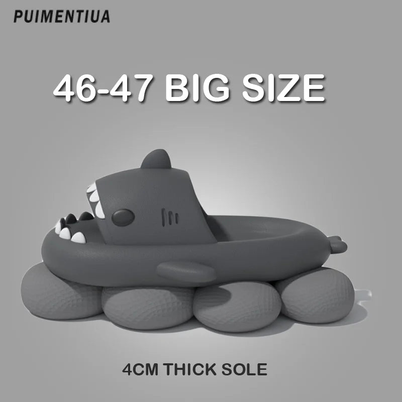 Size 46 47 Summer Men Shoes Shark Slippers Indoor House Anti-Skid Slides Shark Flip Flops Couples Outdoor Sandals Funny Slippers
