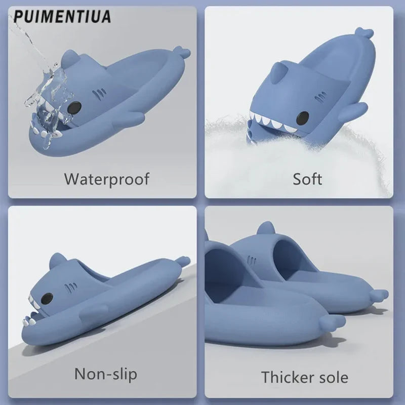 Size 46 47 Summer Men Shoes Shark Slippers Indoor House Anti-Skid Slides Shark Flip Flops Couples Outdoor Sandals Funny Slippers