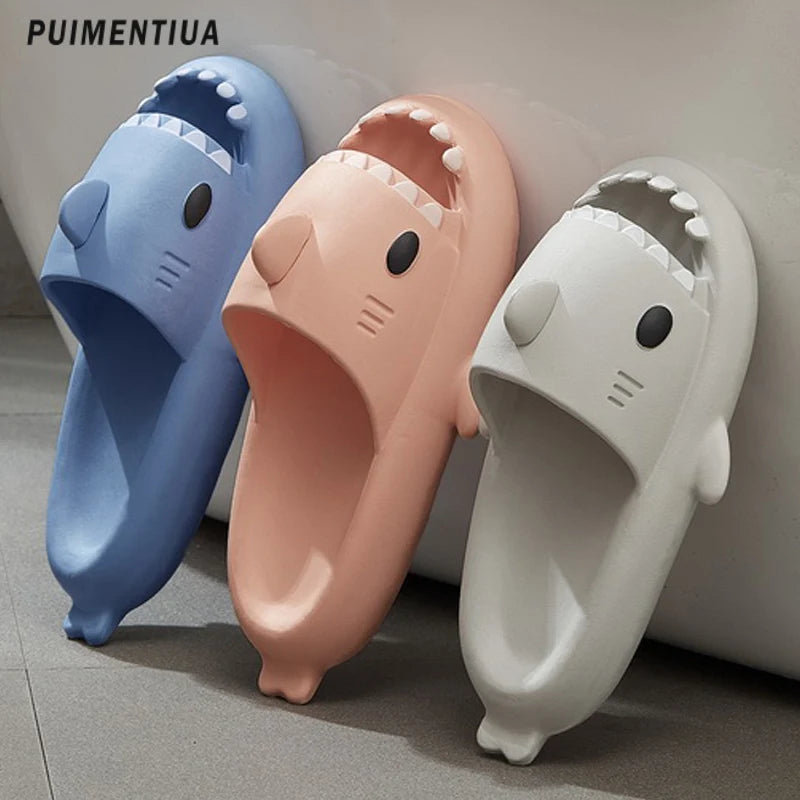 Size 46 47 Summer Men Shoes Shark Slippers Indoor House Anti-Skid Slides Shark Flip Flops Couples Outdoor Sandals Funny Slippers