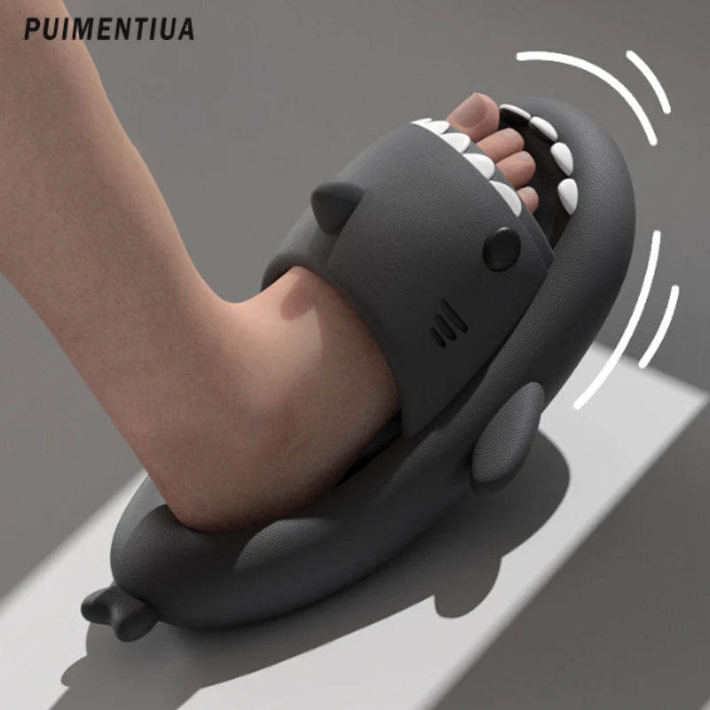 Size 46 47 Summer Men Shoes Shark Slippers Indoor House Anti-Skid Slides Shark Flip Flops Couples Outdoor Sandals Funny Slippers